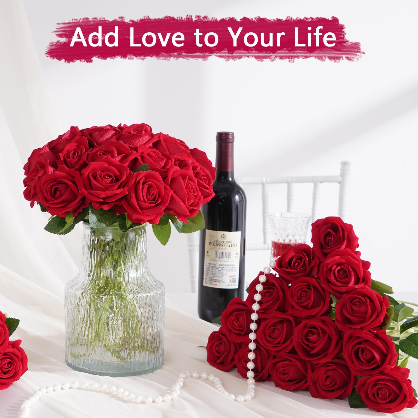 BLEUM CADE wedding centerpieces using faux roses for lasting decor
