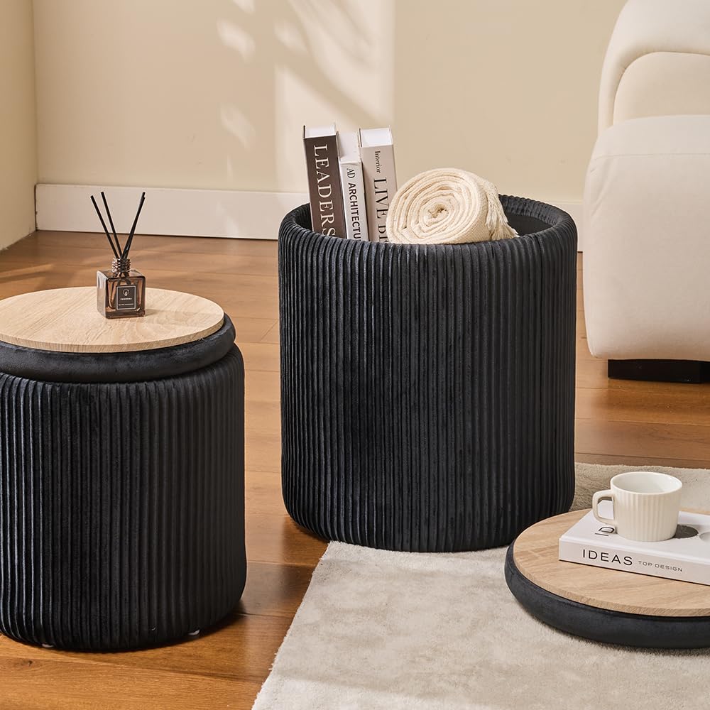 BLEXA ottomans are sturdy and floor-friendly with silicone pads.