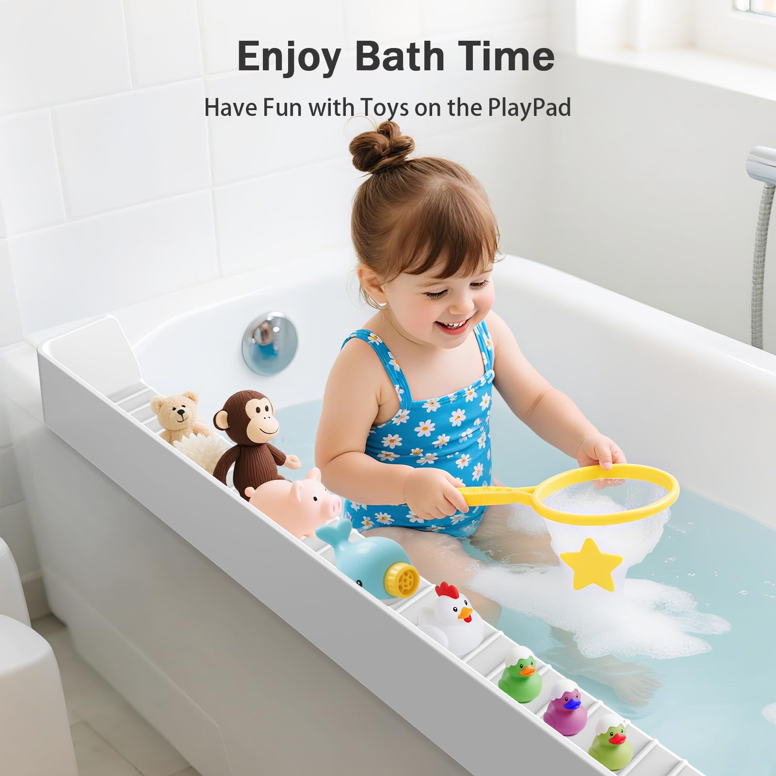 Blgiont PlayPad in use protecting floors during bath time play