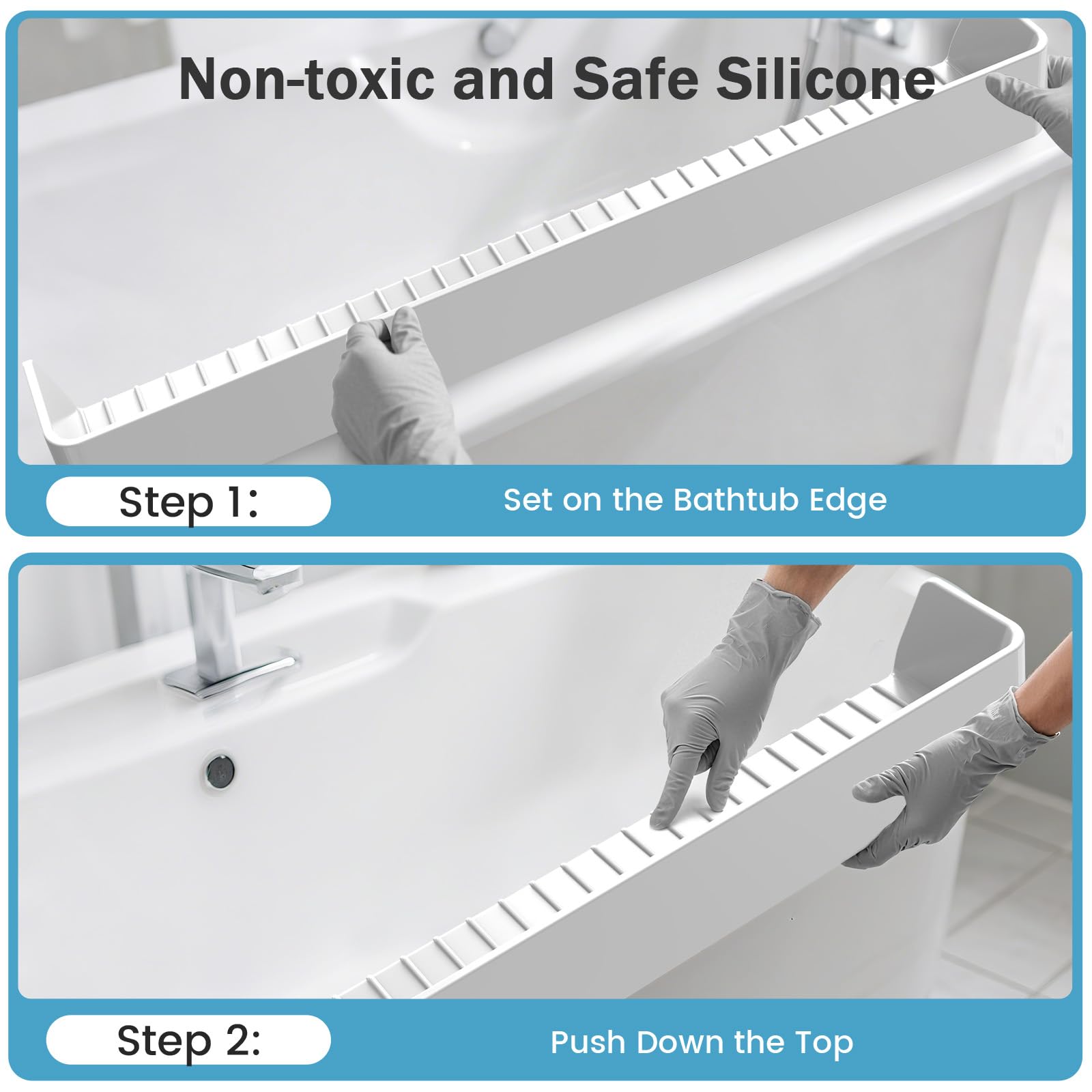 Blgiont Splash Guard play area with toy tray in tub