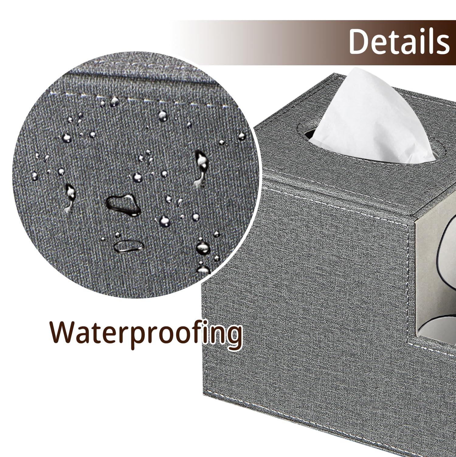 BLIENCE PU leather embossed square tissue box cover adds stylish decor.