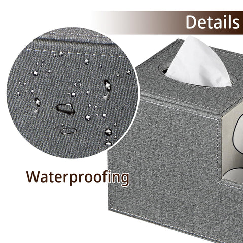 BLIENCE PU leather embossed square tissue box cover adds stylish decor.