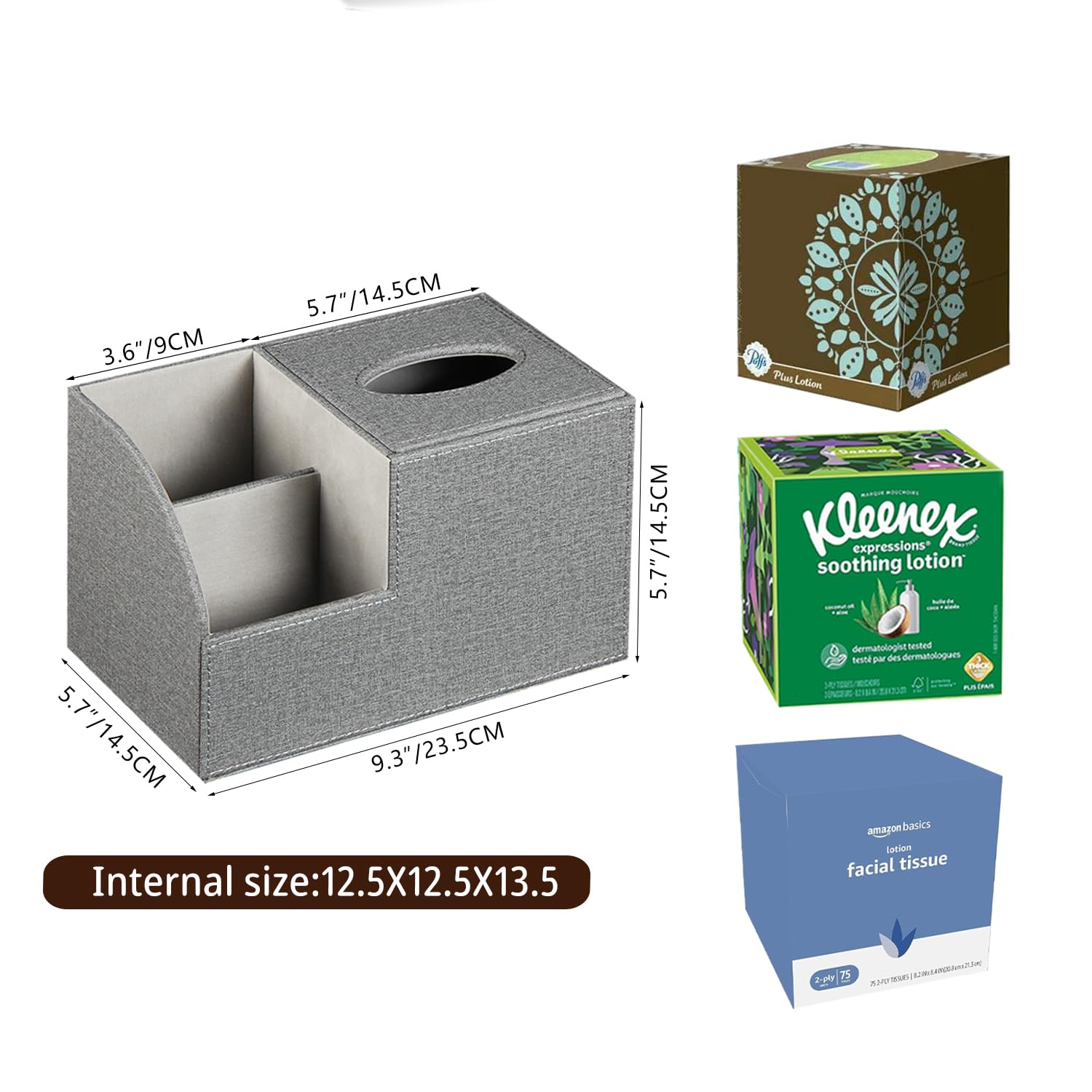 BLIENCE square tissue box cover magnetic top lid for quick, secure tissue refills.