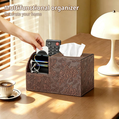 BLIENCE tissue box cover with magnetic lid simplifies refills and quick access.