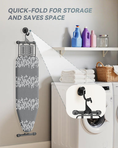 BLINGMIND Foldable ironing board compact for small spaces and quick storage