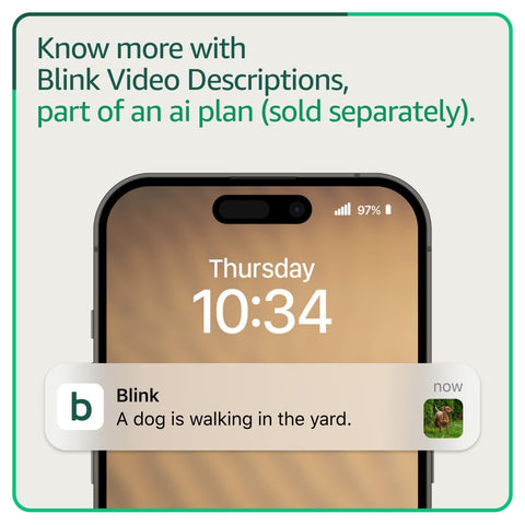 Blink Mini two-way audio lets you talk to visitors remotely.