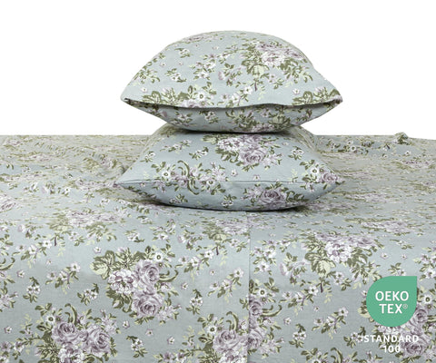 Bliss Casa Blossom double brushed cotton delivers warm, breathable feel.
