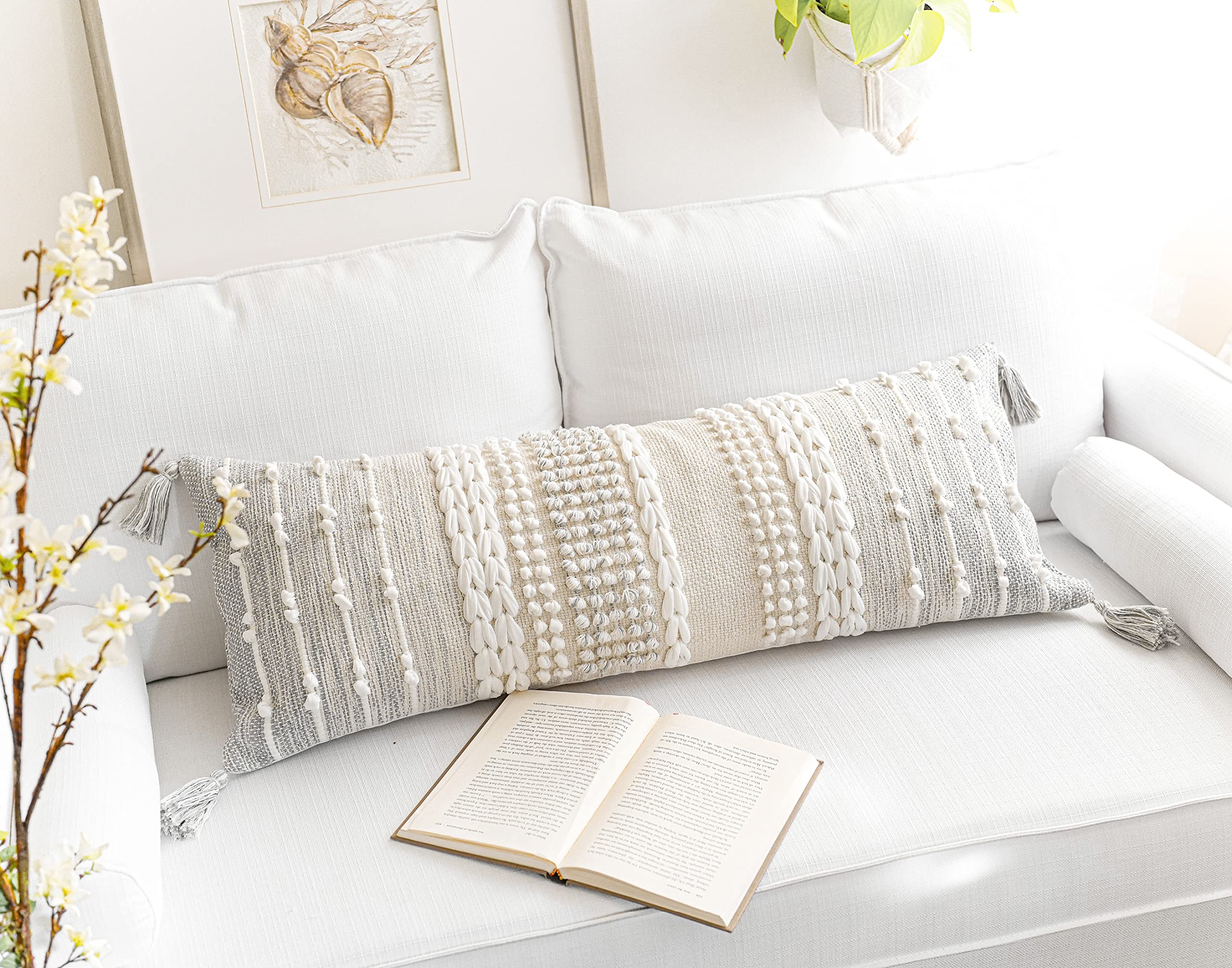 BlissBlush boho accent lumbar pillow cover makes a bold statement piece in any room