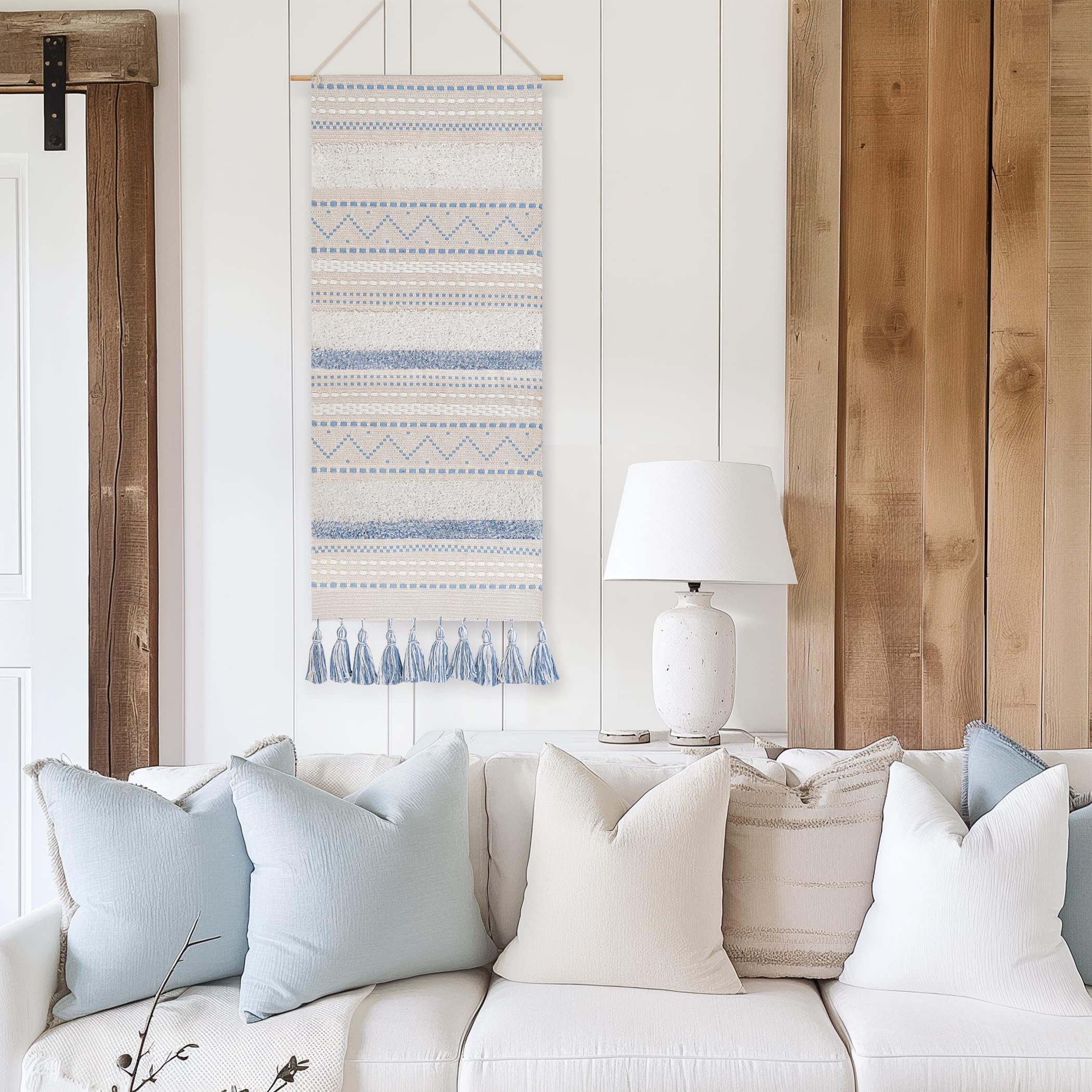 BlissBlush boho farmhouse wall art adds texture to a wall space.