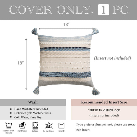 BlissBlush coastal bedroom decor pillow cover brightens beds and lounges.