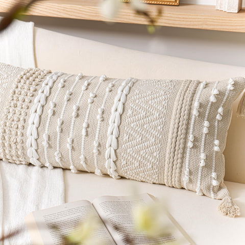 BlissBlush couch and sofa decor blends with throws and wood accents.