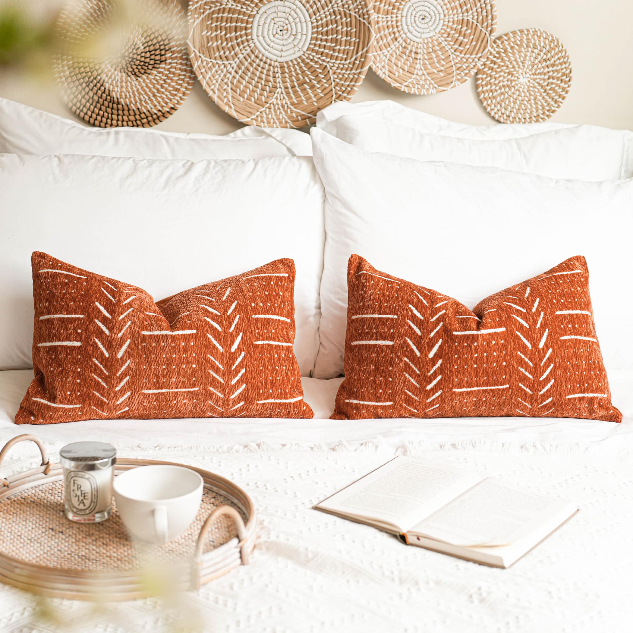 BlissBlush two-pack decorative pillow covers ready to refresh couches with warm boho texture