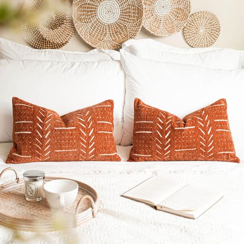 BlissBlush two-pack decorative pillow covers ready to refresh couches with warm boho texture