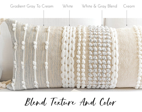 BlissBlush handmade lumbar pillow cover showcases artisanal craft and unique patterning