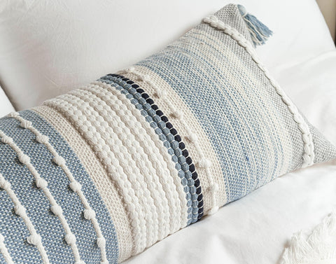 BlissBlush Soft-textured boho pillow cover invites relaxed lounging