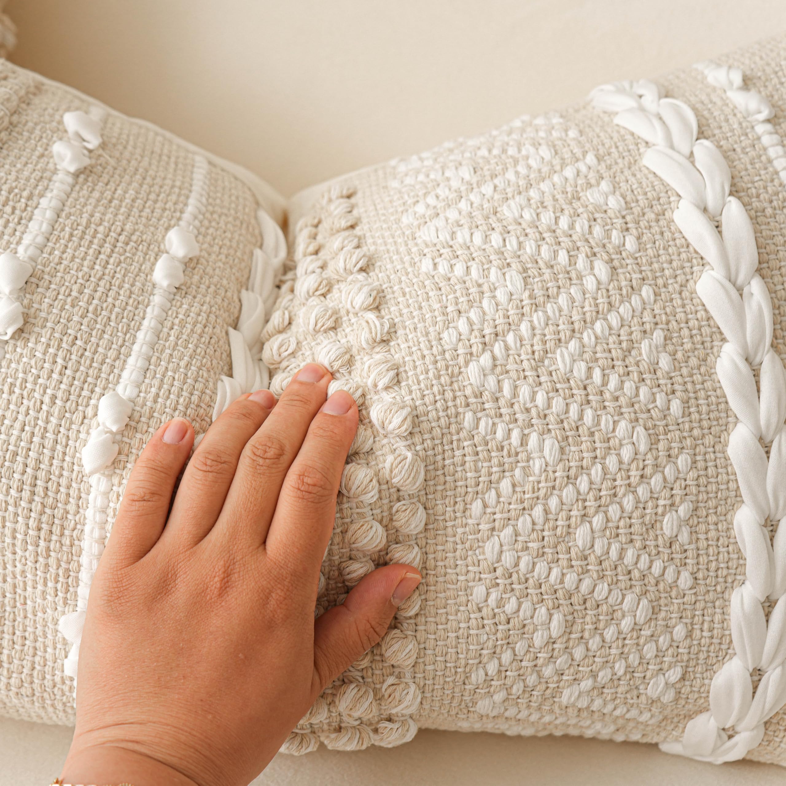 BlissBlush solid back cream finish offers versatile look for bed or sofa.