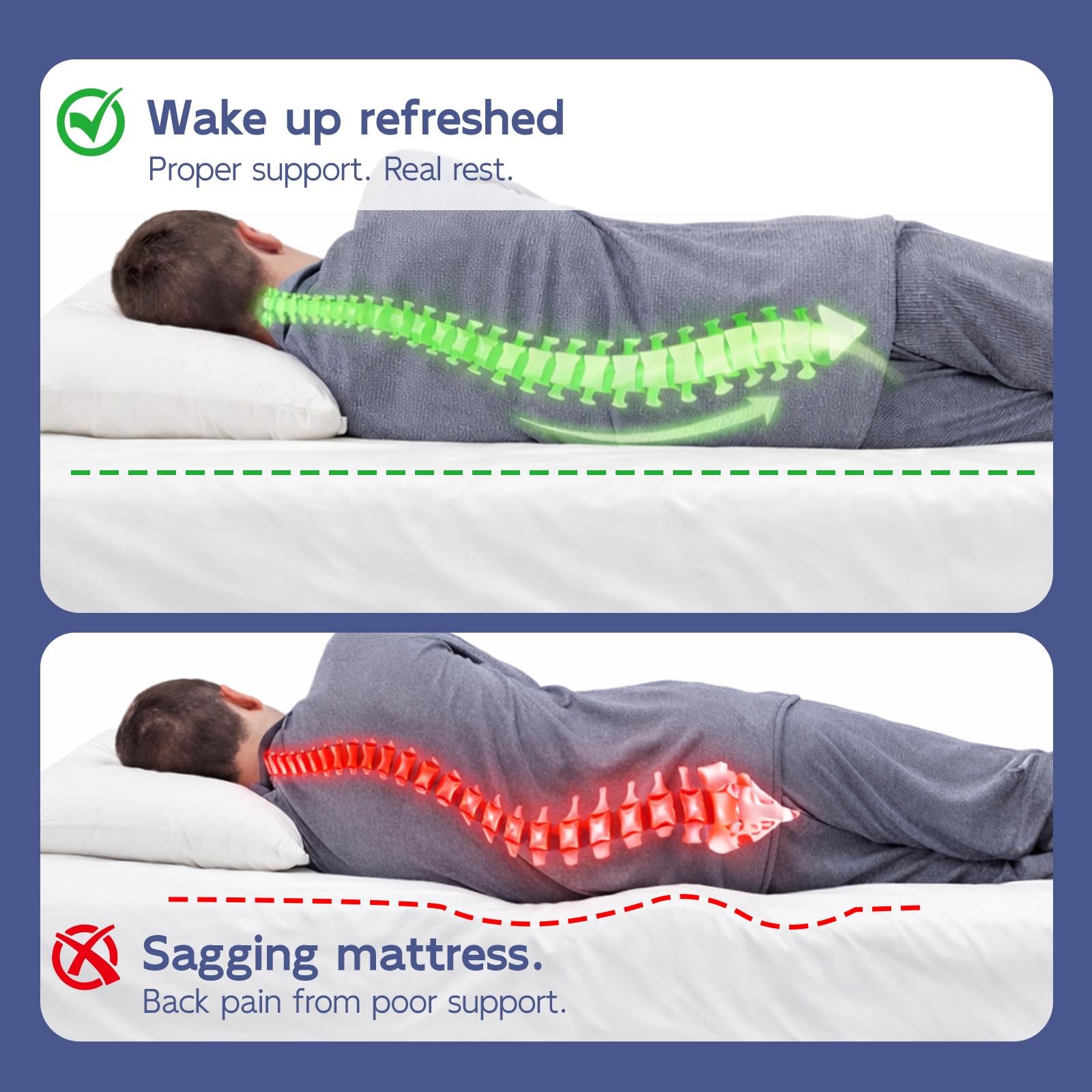 BlissBoard bunkie board compatible with metal frames and platform beds.