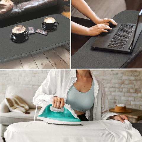 BlissBoard heat-resistant cotton cover protects fabrics during ironing.