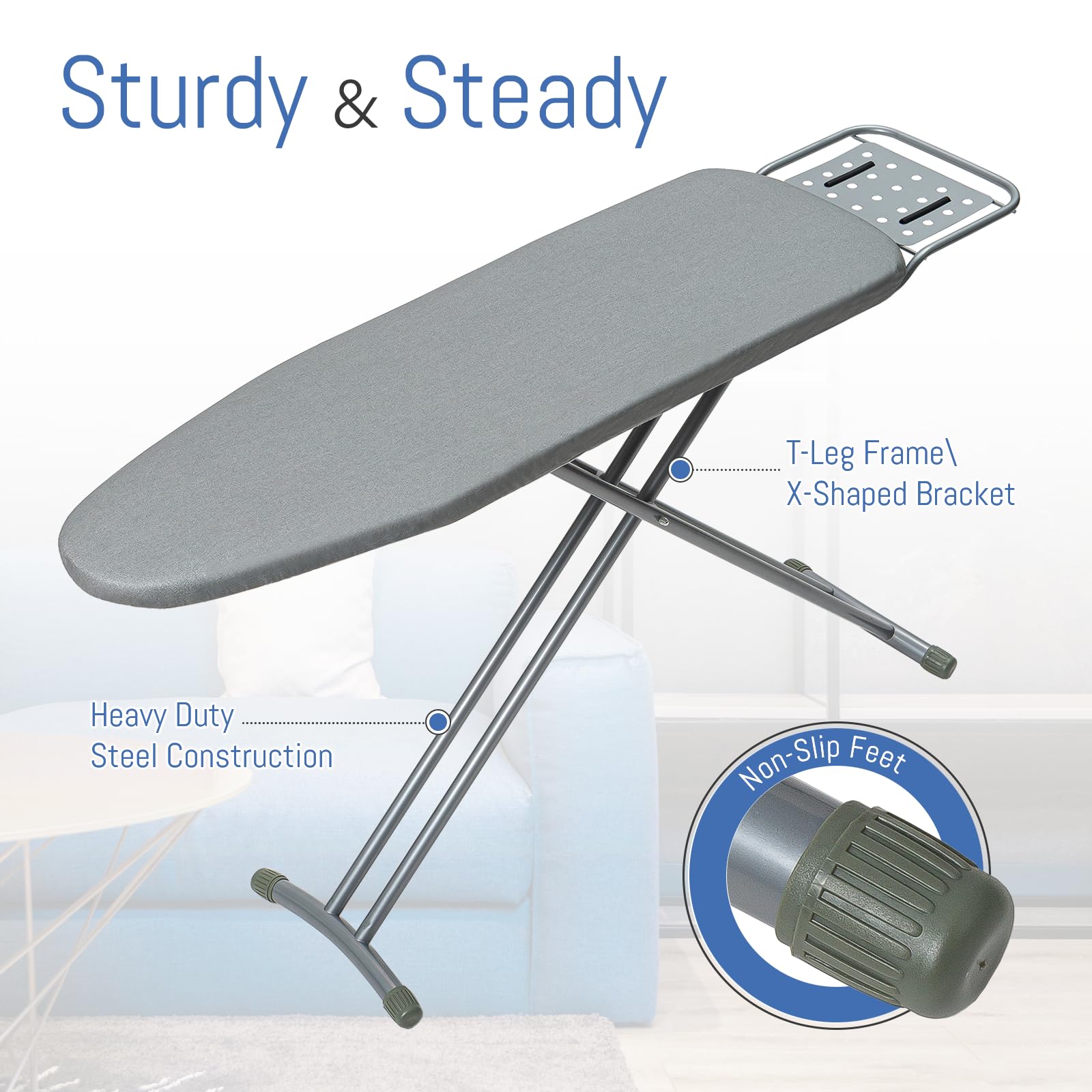 BlissBoard iron rest area keeps hot iron safely rested during sessions