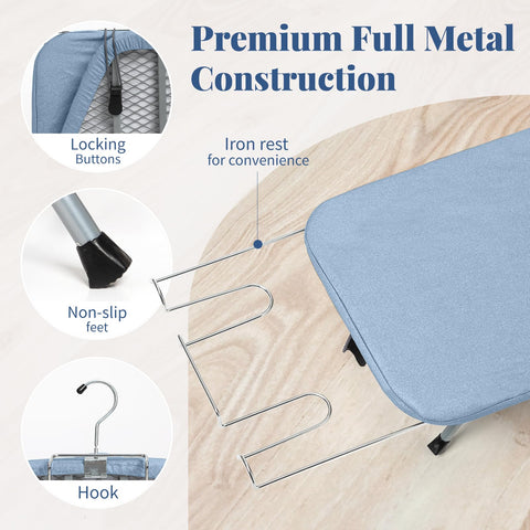 BlissBoard ironing board cover and pad with heat-resistant cotton for smooth ironing.