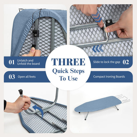 BlissBoard metal frame and non-slip feet provide stable ironing.