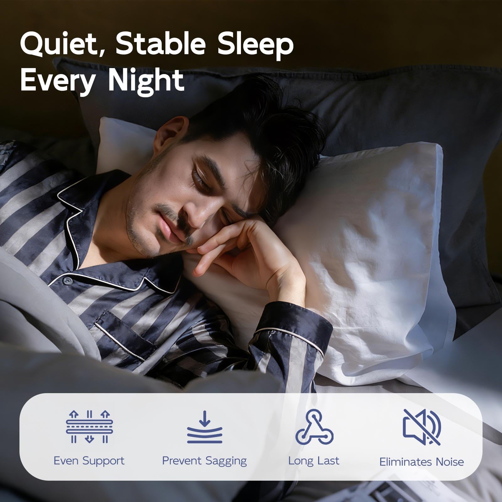 BlissBoard under-mattress stability during guest turnover.