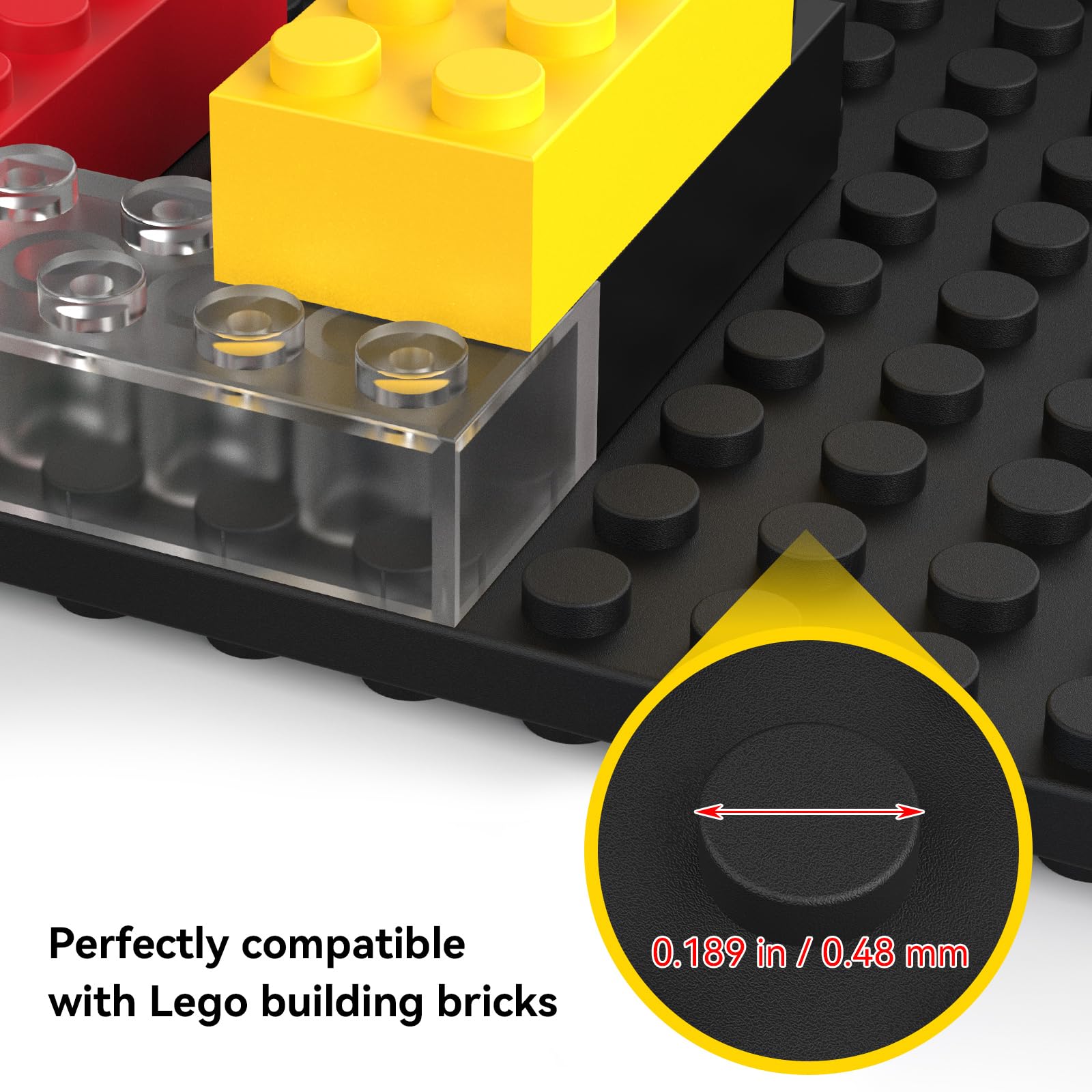 BlissBox 5x5-inch display area highlights compact brick displays on any room wall.