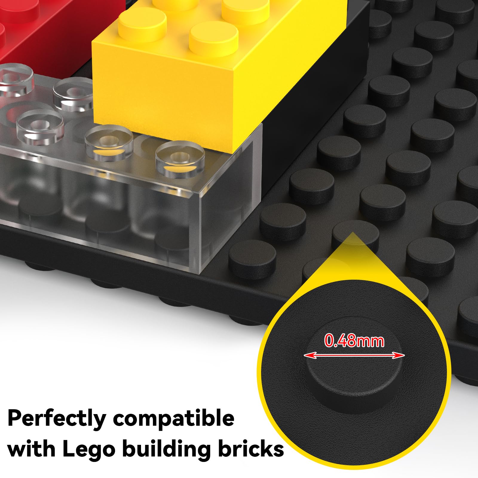 BlissBox dual-sided baseplate displays bricks on both sides for versatile viewing.