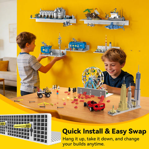 BlissBox dual-sided baseplate with 36x20 studs supports upright or inverted builds.