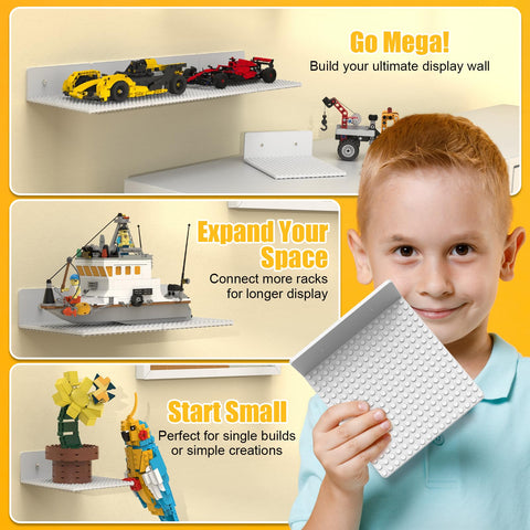 BlissBox flexible display design that links 2–3 shelves for larger showcases.
