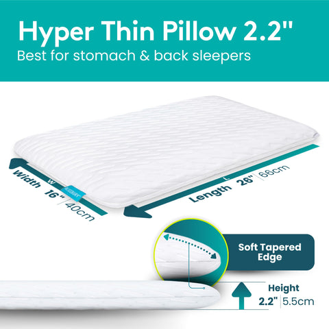 BLISSBURY 2-2-inch ultra-flat memory foam supports front sleeping with gentle head support