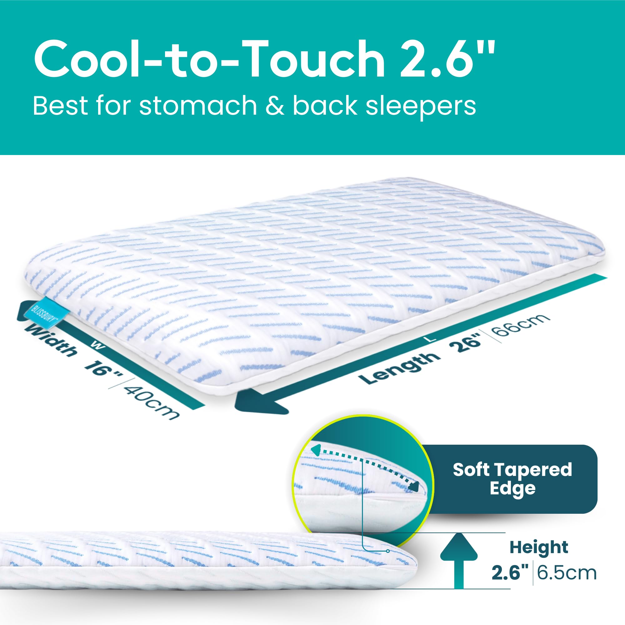 BLISSBURY cooling pillow cover closeup highlights smooth silky Cool-To-Touch fabric