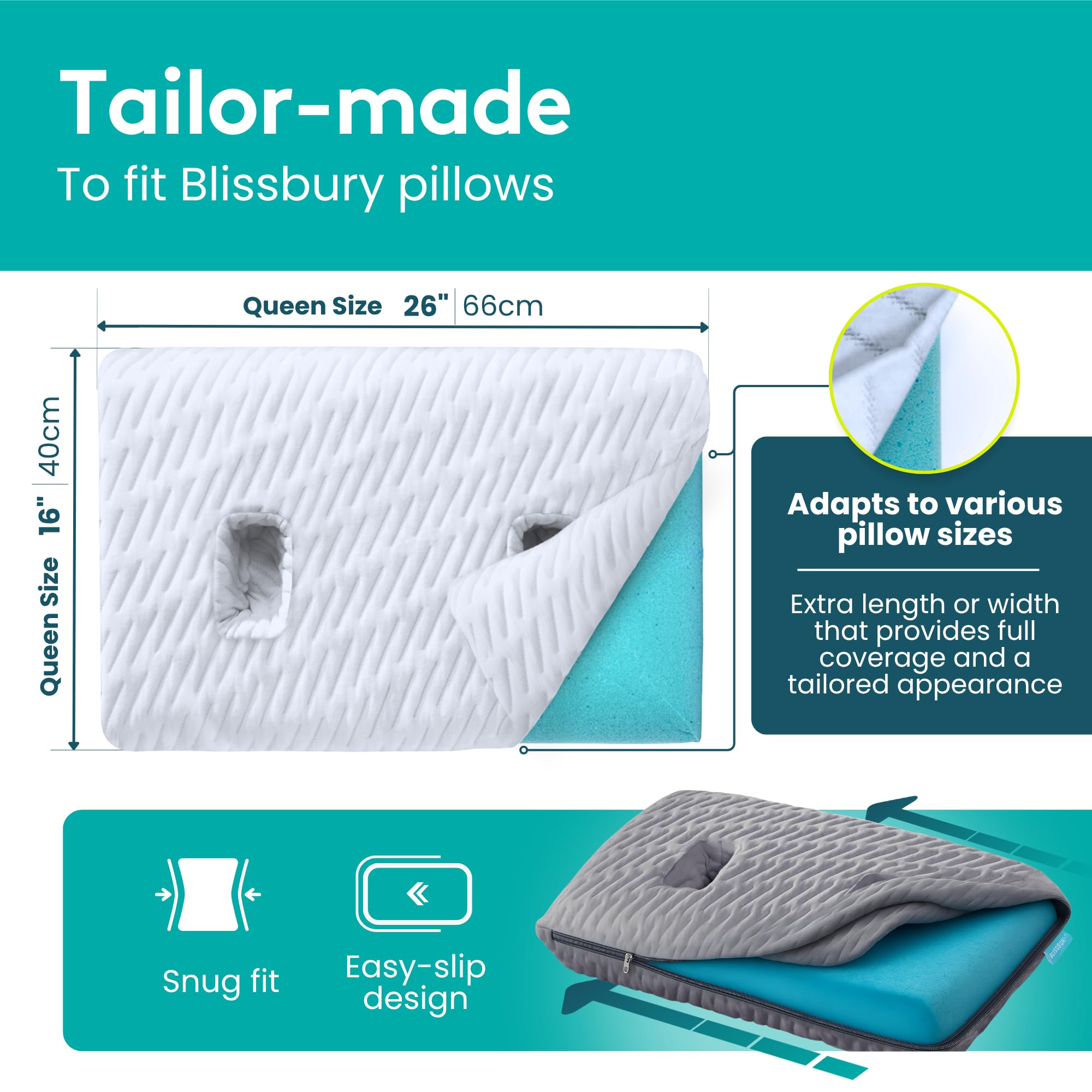 BLISSBURY Satin Pillow Case luxury surface conveys premium feel.