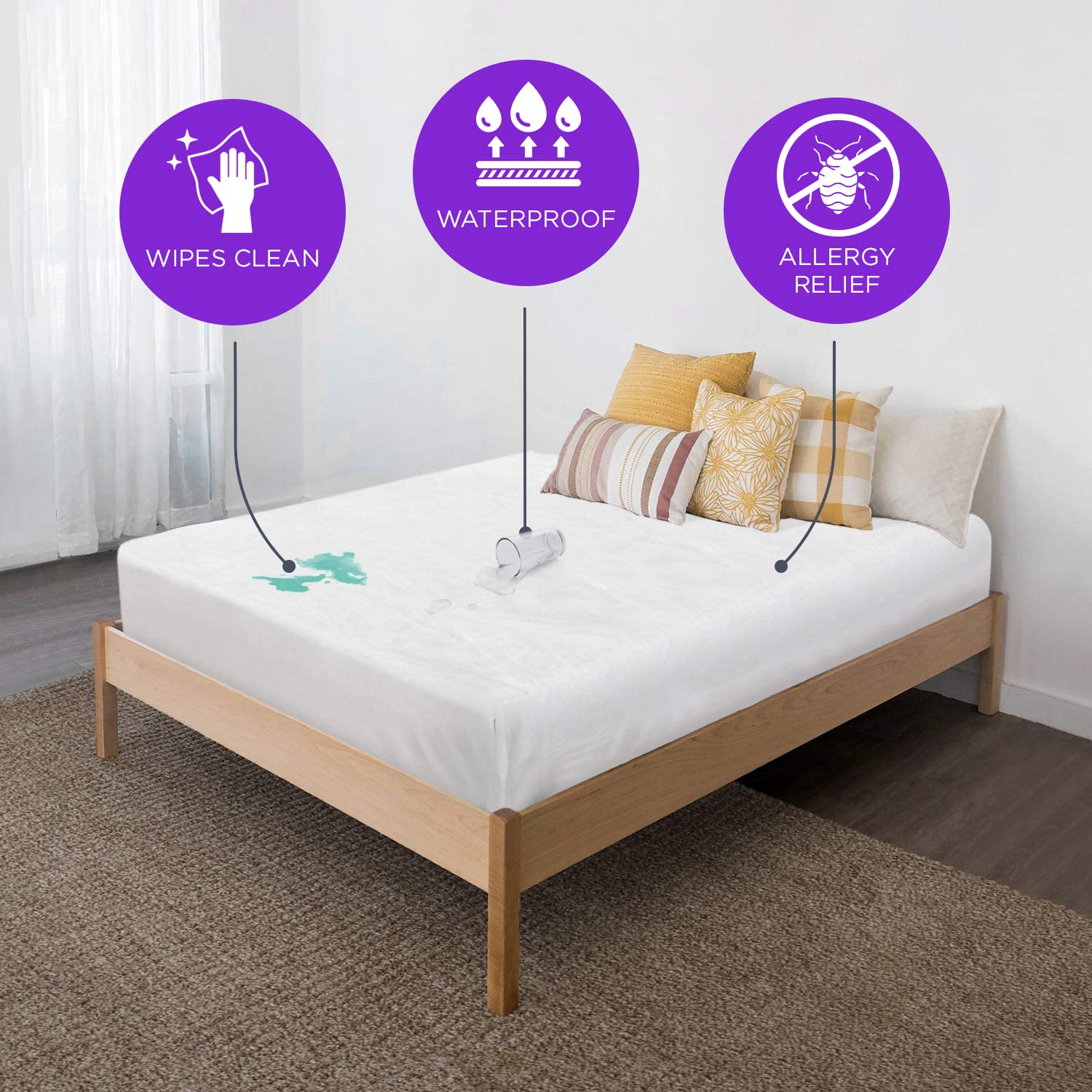 BLISSFORD clear vinyl queen cover shows durable waterproof protection.