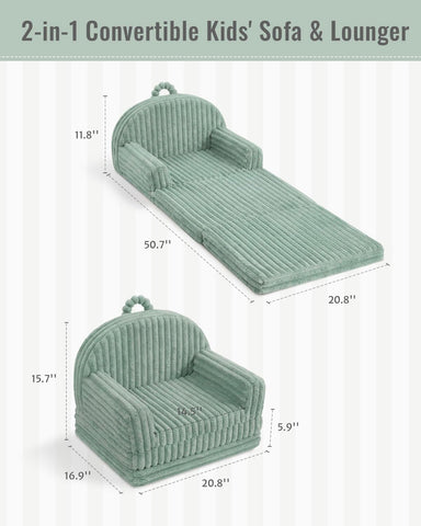 Blissful Diary fold-out toddler couch offers quick relaxation during quiet time.