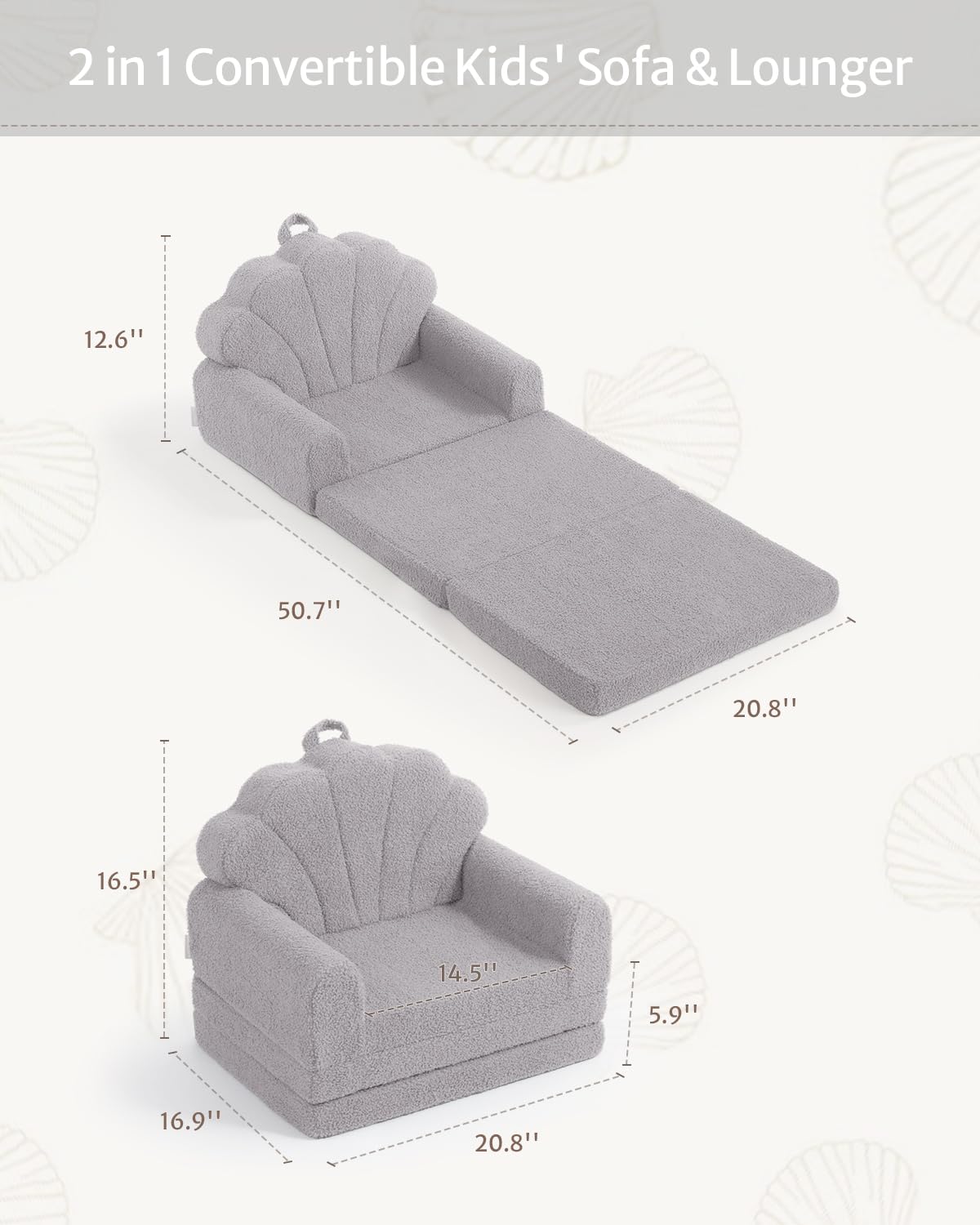 Blissful Diary foldable toddler couch opens into a lounger for naps
