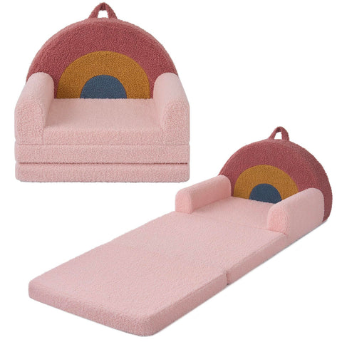 Blissful Diary rainbow seat foldable couch for cozy playtime.