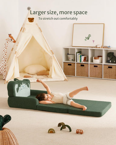 Blissful Diary green dinosaur chair perfect for reading and rest