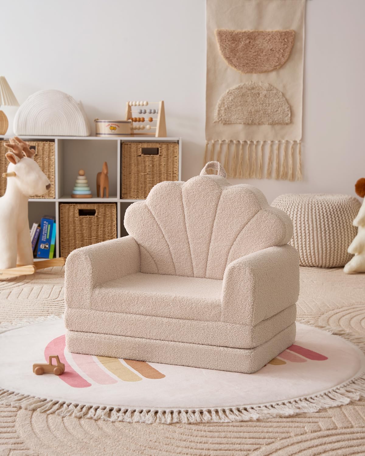 Blissful Diary camping-ready setup demonstrates portable toddler chair.