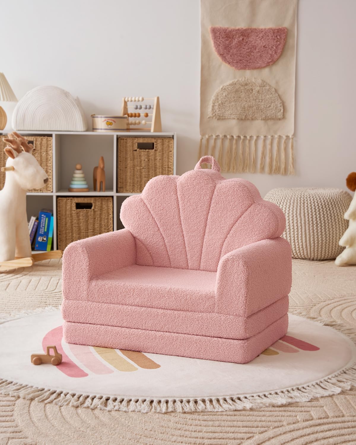 Blissful Diary Kids Couch pink shell ideal for playroom and cozy corners