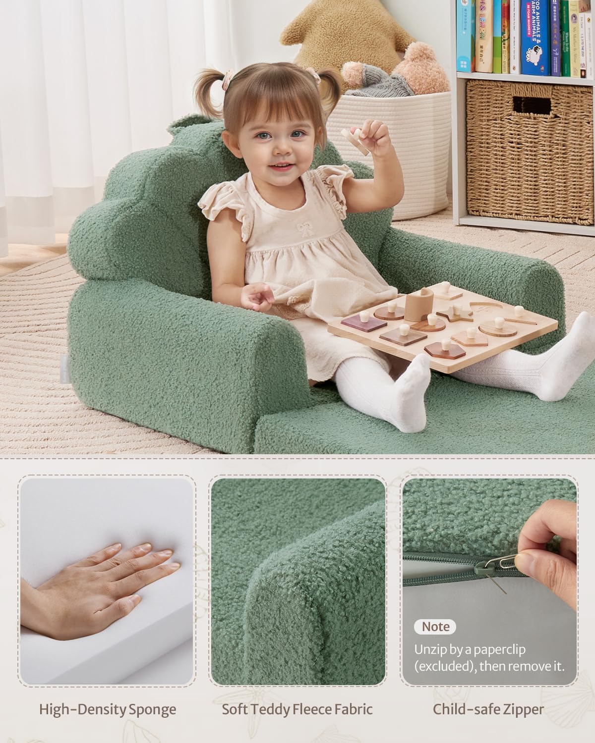 Blissful Diary lightweight, portable design easy to move around playroom.