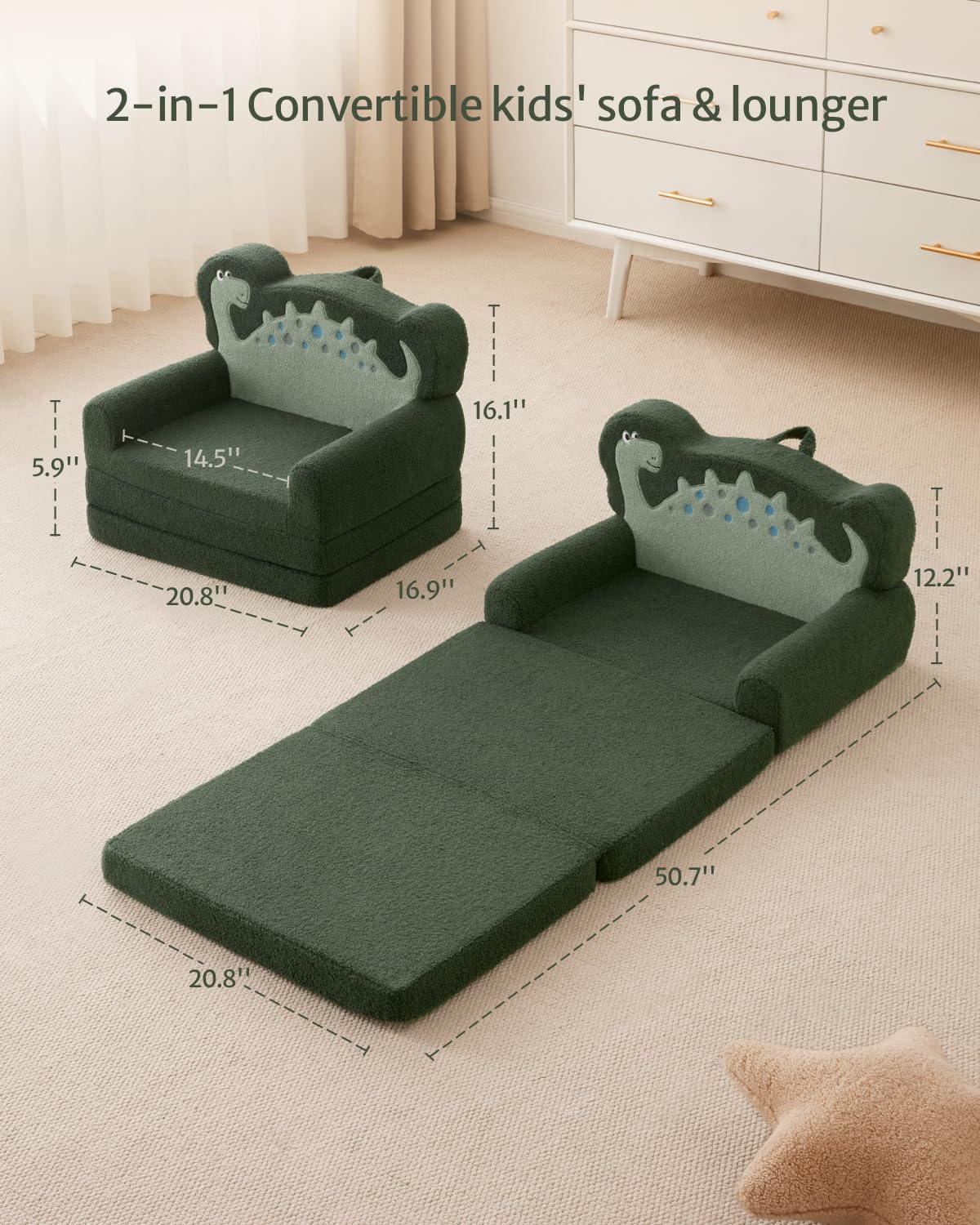 Lightweight Blissful Diary toddler sofa easy to move between rooms