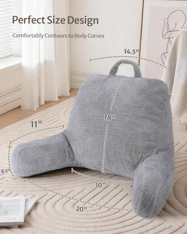 Blissful Diary shredded memory foam-filled backrest cushions the back during long reads.