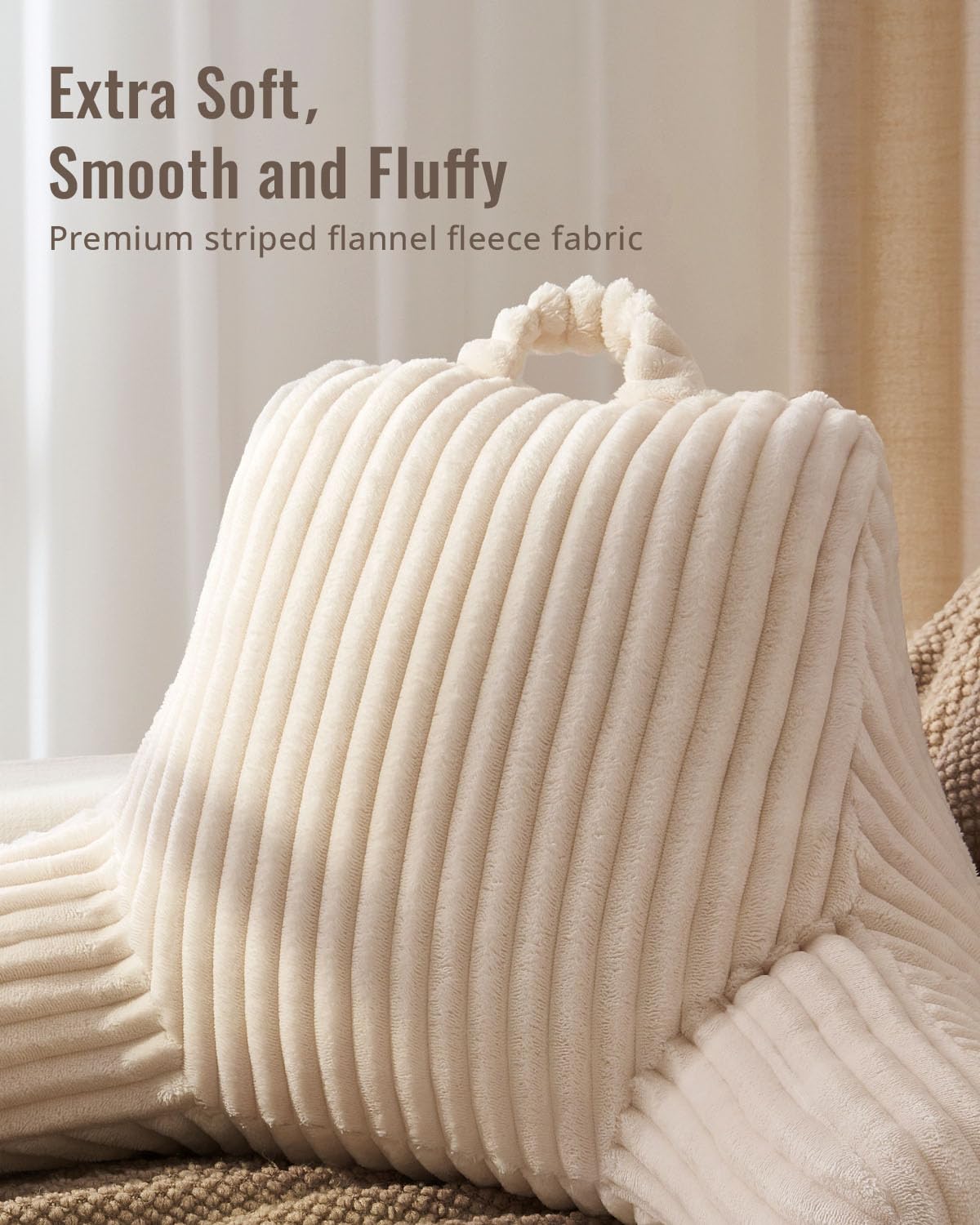 Blissful Diary reading pillow with armrests provides stable support for relaxed lounging.