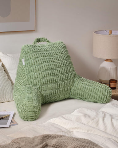 Blissful Diary backrest pillow in sage design suits any room.