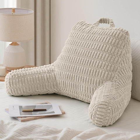 Blissful Diary reading pillow backrest supports posture for comfortable bed reading.