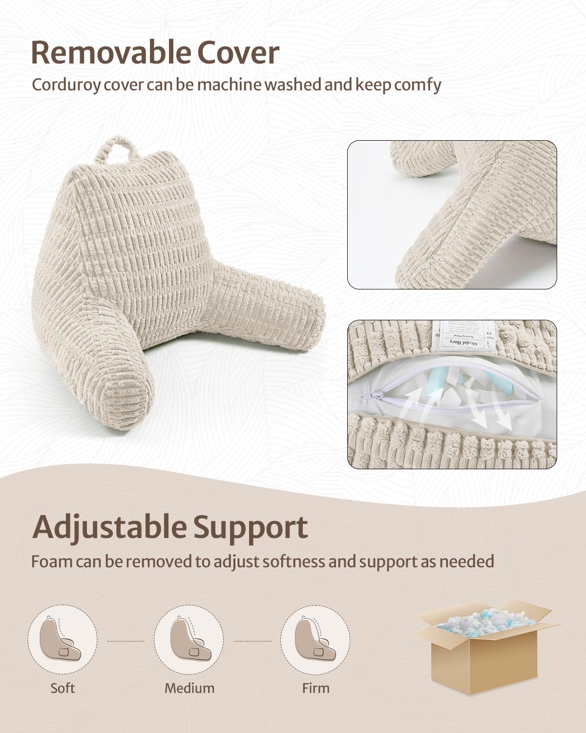 Blissful Diary shredded memory foam fill adapts for personalized comfort.
