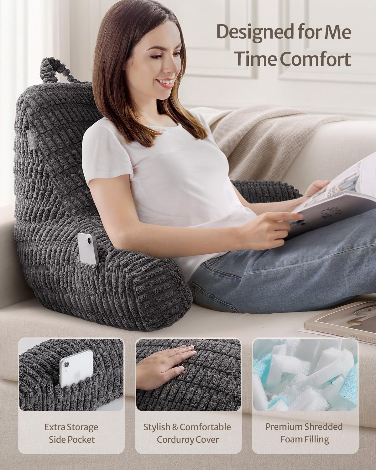 Blissful Diary shredded memory foam offers breathable, moldable comfort.