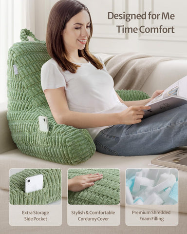 Blissful Diary reading pillow shredded memory foam delivers breathable comfort.