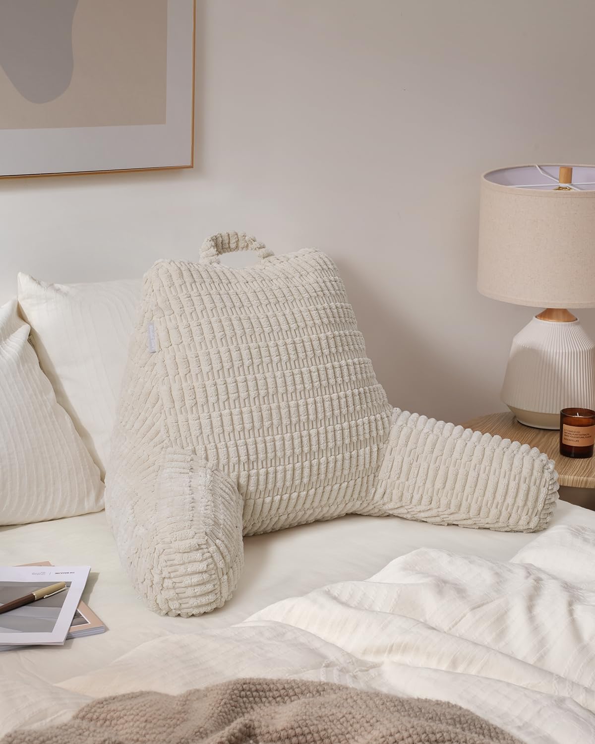 Blissful Diary Reading Pillow used for reading and watching TV